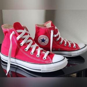 Converse All Star Chuck Taylor Canvas High Top Sneaker Red Size 8
